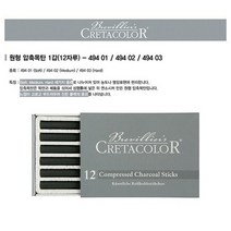 [크레타]원형압축목탄49402 미디엄 12입