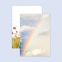 A5 6공 리필 속지 MOMENT 2종-01, 01.SKYRAINBOW+FLOWERGAR