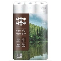 나무야나무야 도톰한 3겹 데코 롤화장지 30m, 2팩, 30롤