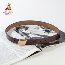 여성캐주얼벨트 벼 허수아비 허리띠 리얼가죽 매끈매끈한 단추 심플 무드 여자 데님 바지 트렌드 2884721410