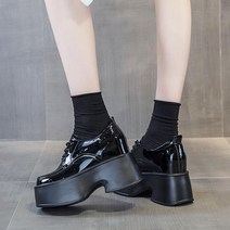 통굽 로퍼 여성 키높이 슈즈 봄 블랙 화이트 11CM