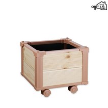 [예다움] 대형화분 플랜트박스 베란다 옥상 텃밭 화단 2단, 상품선택:이동식 원목 화분 2단-소