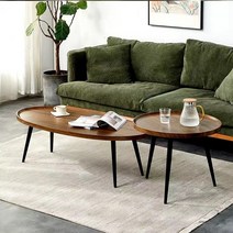 남쪽나무 거실테이블 북유럽풍 원형 거실테이블, 120CM+60CM