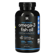 스포츠리서치 트리플 스트렝스 오메가-3 피쉬 오일 1250mg 소프트젤, 60개입, 4개