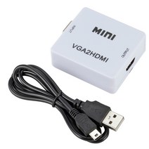 미니 pc 사무용 컴퓨터 데스크탑 초소형pc 가정용 인강용 bggqgg 1080p vga 2 hdmi 오디오 어댑터 커넥터 vga2hdmi mini vga to hdmi 노트북, white color