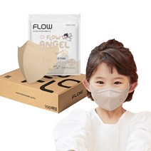 플로우 천사 KF94 유아 마스크 XS 초소형, 5개입, 20개, 베이지