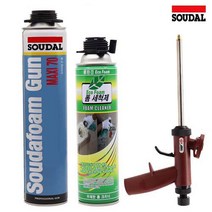 수달 실리콘 수다폼 폴리 우레탄폼 대용량폼 폼스프레이 단열 틈새 메꿈 870ml, 수다폼+세척제+폼건