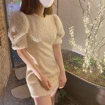 앙고라 퍼프 미니 니트원피스