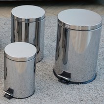 스텐휴지통 페달휴지통 원형쓰레기통 5L