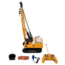 전자 RC 크롤러 타워 크레인 12 채널 원격 제어 트렁크 7 색 조명 음악 엔지니어링 차량, 01 YELLOW
