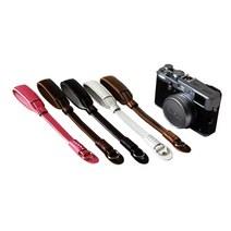 스트랩 카메라 손목 숄더 넥 핸드 슬링백 PU 가죽 후지 소니 DSLR SLR 모든, Black