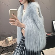 라쿤 모피 베스트 파스텔 예쁜 퍼 조끼 20~30대 조끼 코디 겨울