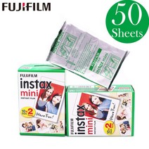후지필름 인스탁스 미니 9 미니 11 필름 인화지 인스턴트 카메라 미니 8 7s 25 50s 90 용 3 인치 와이드 필름 흰색 가장자리 10-100 매, 50sheets