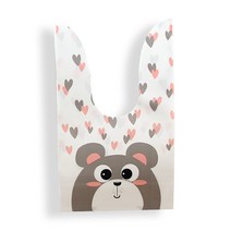 고급선물상자 10/20pcs 카톤 동물 가방 토끼 귀 플라스틱 캔디 생일 파티 비스킷 베이킹 포장 DIY 용품 기프트박스 포장박스, 02 20pcs, 07 bear