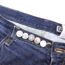 골든트리 바지 허리 조절 요술 단추 바지단추 청바지단추 정장바지단추 캐쥬얼, 실버-JEANS