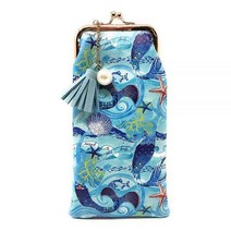 Value Arts 인어 및 불가사리 안경 케이스 파우치 길이 17.8cm(7인치)
