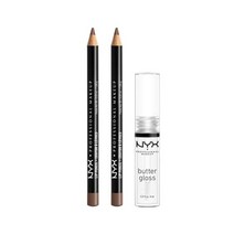 NYX PROFESSIONAL MAKEUP 슬림 립 펜슬 오래 지속되는 크리미 라이너 에버, 3 Piece set, 3개 팩 (슬림 립 펜슬 - 에스프