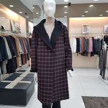 조이너스 후드카라 체크 코트-JAAW2CCH540(레드/체크 그린/체크)