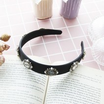 큐빅 스톤 장식 럭셔리 헤어밴드 머리띠 2.5cm.비앤피