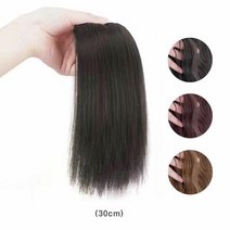 여자부분가발 헤어뽕 부분가발 옆머리 셀프 붙임 똑딱이 스트레, 라이트브라운, 1개