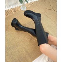 ba82280 둥근코 여성 롱부츠 키높이 데일리 웨지굽 긴부츠 여자 부티 여성화 5cm