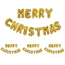 스톤콜드 파티풍선 메리크리스마스 가랜드 파티용품 골드_4개, 골드4개