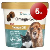 리암마켓 NaturVet 네이처벳 강아지 고양이용 면역 건강한 피부 털 관리 보충제 오메가 연어 오일 소프트츄 90개 1팩, 5팩
