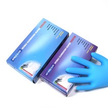 [줄눈소모품] 니트릴장갑 1세트 (100pcs), L(대형), 1. 청색, 대(L)