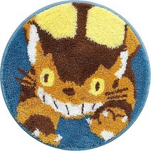 Senko My Neighbor Totoro Yurunomori Interior Mat Diameter Approx. 15.0 inches (38 cm) Blue Charact, blue (cat bas)