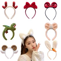 파티 리본 동물 왕관 캐릭터 생일 머리띠 모음, 24.단품머리띠(하트개구리)