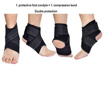 아킬레스건 발목 보조기 보호대 지원 + 1pcs 탄력 붕대 스포츠 통기성 높은 탄성 중괄호 발 손목 보호 축구, 01 1pcs_01 With press belt
