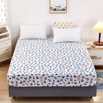 1 피스 100% 코튼 프린트 장착 시트 매트리스 커버 더블 네 코너 탄성 밴드 성인 키즈 침대 린넨 베개 없음