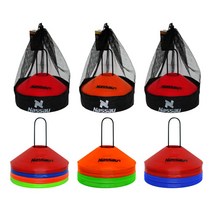 낫소 접시콘 세트 40개입 NZTEC 가방 홀더포함, 4색혼합, 4색혼합