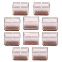 QDY 미끄럼 방지 고무 바닥 보호대 캡 팁 패드 10팩, 직사각형 다리