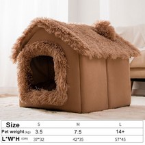 접이식 고양이 집 수면 침대 동굴 개 개집 이동식 쿠션 빨 수있는 오두막 소파 새끼 강아지 둥지, 13 16_03 L