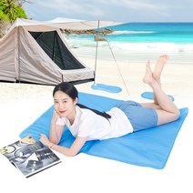 꿀잠미인 3D 에어매쉬 아이스 쿨매트 더블 세트 여름침대 쿨패드, 화이트