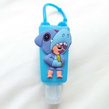라이프피스 휴대용 손소독제 케이스 키링 홀더 용기 가방걸이, 1개, 상어네온