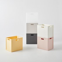 한샘 폴리 큐브 수납 리빙 바스켓 1P, 라이트그레이, 1개
