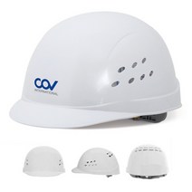 2색 1개 여름용안전모 경작업모 에어홀 안전모 화이바 통풍안전모 현장 보호헬맷, 코브경작업모-백색