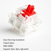키보드 윤활 제 키트 롤키캡 2021 새로운 gateron smd 스위치 빨간색 노란색 프로 스위치 3 핀 선형 느낌 자기 기계식 mx 스위치 게이머 pc, 레드 프로, 10개