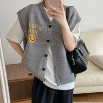 뉴얼그레이 빅사이즈니트조끼 오픈 민소매 가디건 55~88가능