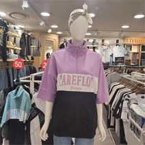 리트머스 여성 신상세일 인기짱!! 오버핏 3단 절개배색 하이넥 아노락 반팔티셔츠