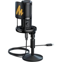 게임용 USB 마이크 게인 노브가 있는 MAONO PC 컴퓨터 콘덴서 RGB 조명 팝 필터 스트리밍 녹음 팟캐스트 YouTube Twitch SkypePM461T, PM461T