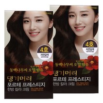 댕기머리 포르테 한방칼라크림 동백유 함유 한방 염색약 2개, 자연갈색, 2개+마술패치2매