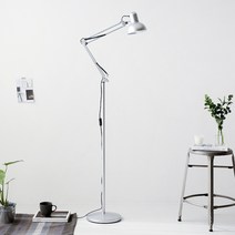 뉴)거실장스탠드 각도조절 관절 스틸 조명 스탠드 실버, 단품