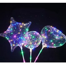 모래알마켓 원 동그라미 별 하트 LED 막대 투명 풍선 이벤트 행사 축제 파티