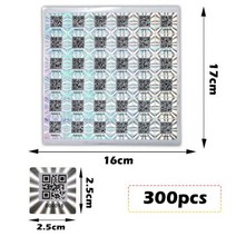 2.5x2.5cm QR 코드 실버 레이저 스티커, 300pcs