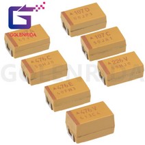 10PCS 탄탈륨 커패시터 D 2.5V 4V 6V 6.3V 50V 4.7/6.8/10/15/22/33/47 미크로포맷 100/150/220/330/470/68, 11 D 476 25V 47UF