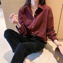 무지 코듀로이 화이트블라우스 여성 겨울 가을 CHIC 디자인감각 보이핏 볼륨 와이드 루즈핏 오버핏 1793790794