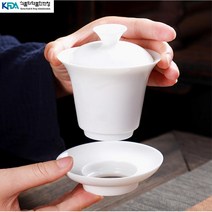 예쁜 다구 백자 도자기 개완 120ml 순백 다도찻잔 홍찻잔